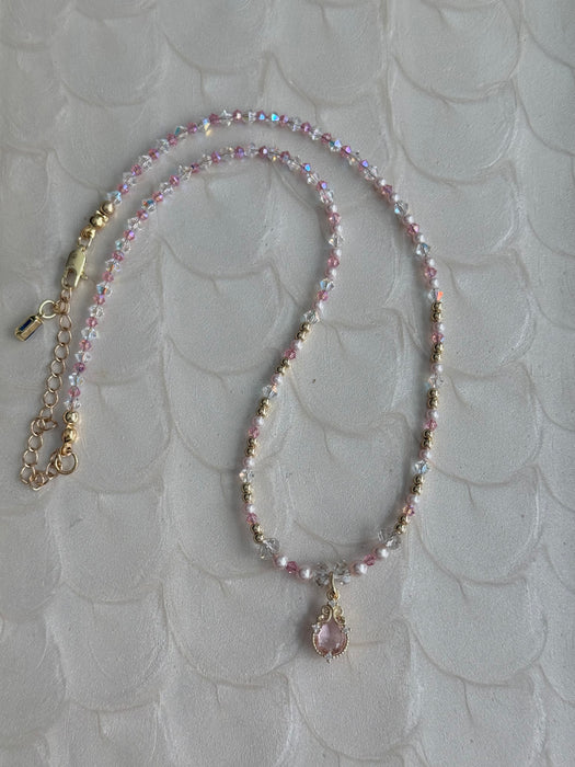 Pearl Crystal Pink Necklace