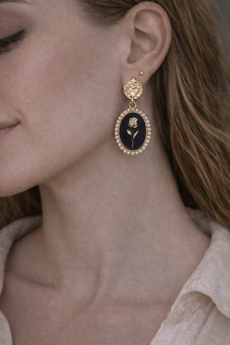 Vintage Rose Bloom Earrings