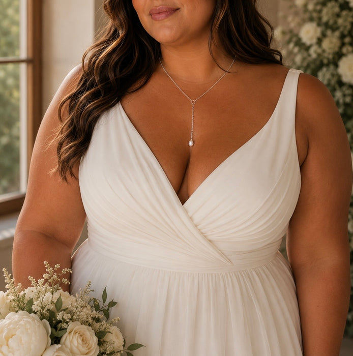 The Eloise Pearl Drop Necklace | Handmade Freshwater Pearl Bridal Necklace