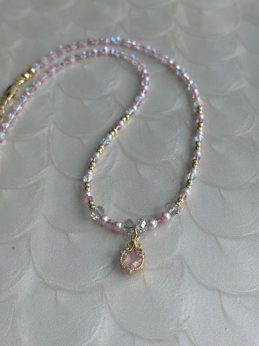 Pearl Crystal Pink Necklace