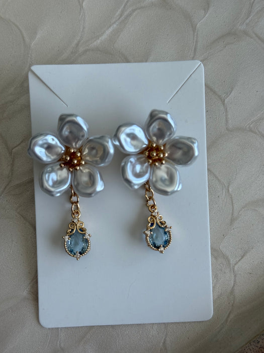 Pearl Blossom Drop Earrings