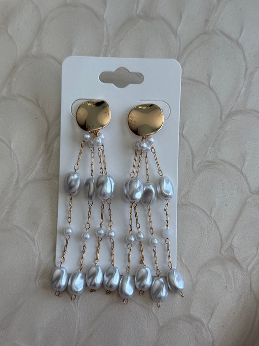 Pearl Cascade Statement Earrings