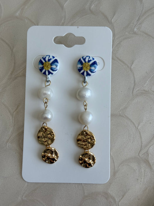 Mediterranean Bloom Freshwater Pearl Earrings
