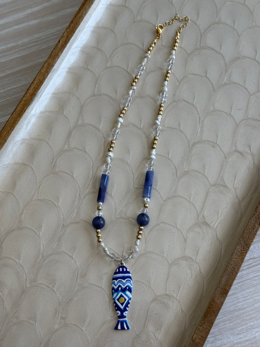 Mediterranean Fish Pearl Necklace