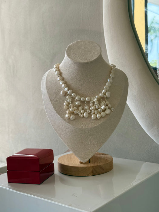 The Isabella Statement Pearl Necklace | Handmade Freshwater Pearl Bridal Necklace