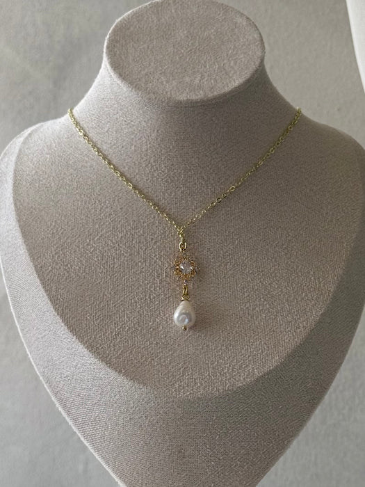 The Genevieve Pearl Pendant Necklace | Handmade Freshwater Pearl Bridal Necklace