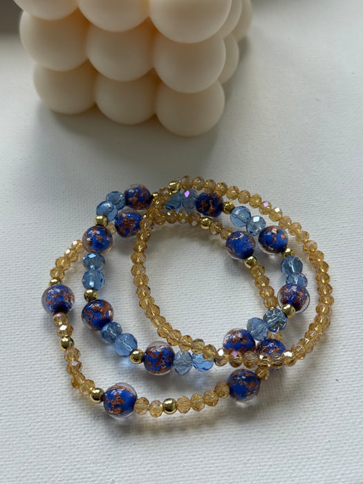 Golden Blue Fall Bracelet Set