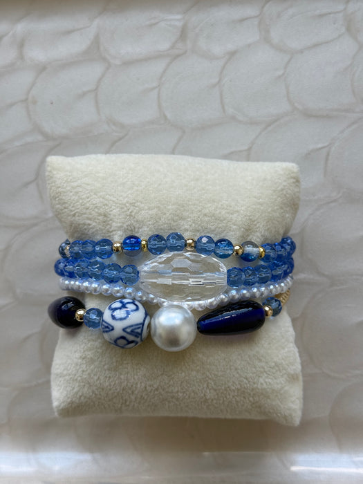 Blue Pearl Essence Bracelet Set