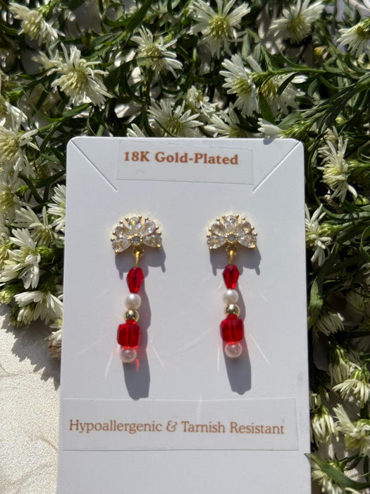 Crimson Pearl Earrings