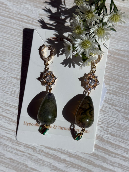 Olive Glow Earrings