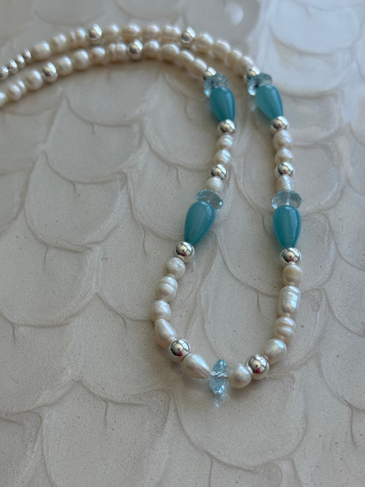 Aqua Freshwater Pearl Necklace