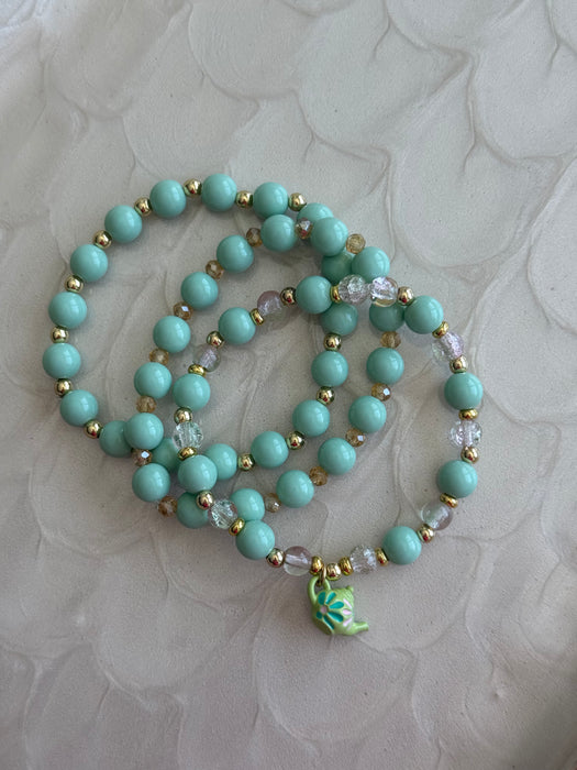 Aqua Blue Tea Charm Bracelet