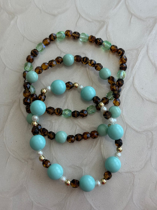 Pastel Blue Brown Bracelet